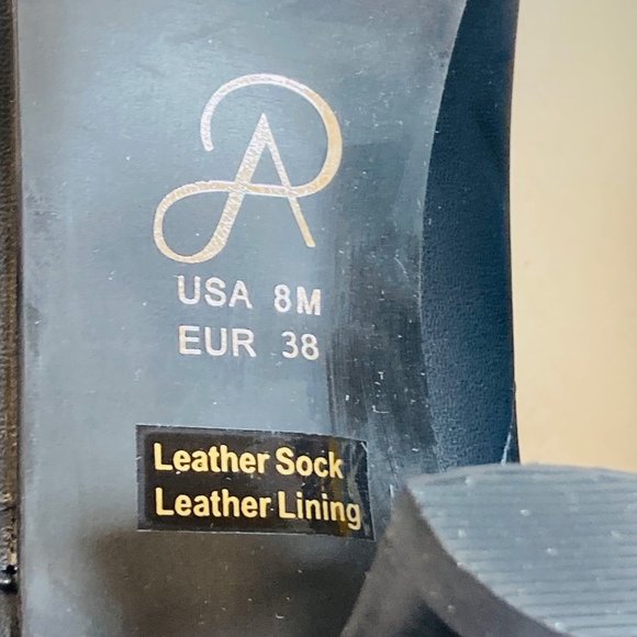 Adrianna Papell Ankle Boots 8M Hayes Black Leather Heels New with box - Picture 3 of 11